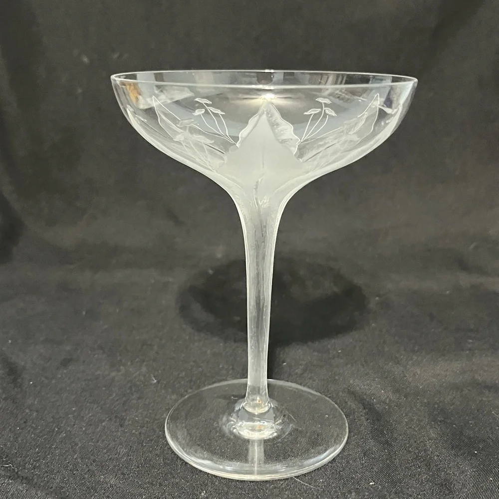 Antique Dorflinger LILY Champagne coupe. Set of four - Picture 3 of 6